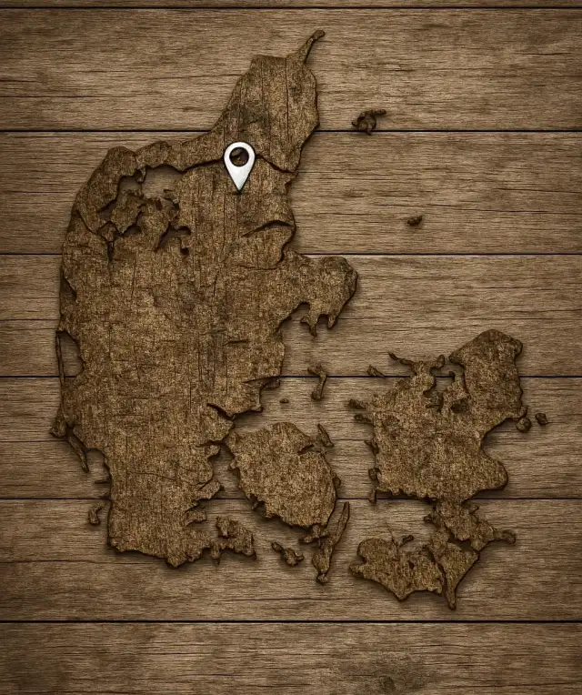 Kortillustration, der viser Guldbæk Vingårds placering i Danmark